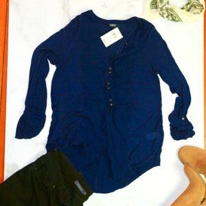 Lucky Brand Roll-Tab Knit Blouse